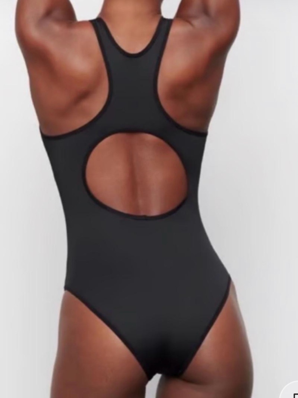 Skims Utility Sport Scoop Neck Bodysuit in Onyx